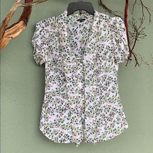 Sele Button Up Shirt With Tie & Ruching Detail -L